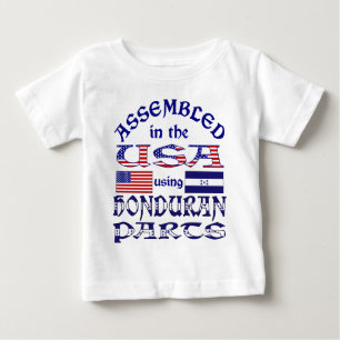 Camiseta Para Bebê Frente das Partes Hondurenas