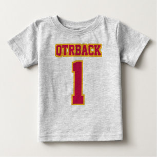 Camiseta Para Bebê Frente de CINZA CRIMSON DOURADA de Futebol