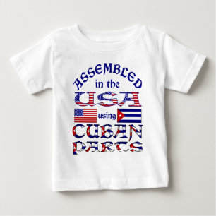 Camiseta Para Bebê Frente de Peças Cubanas