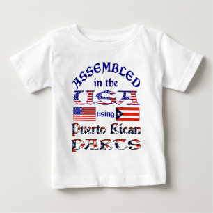 Camiseta Para Bebê Frente de Peças Porto-Riquenhas