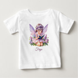 Camiseta Para Bebê Freya Lilac Fada Personalizada Bebê T-Shirt