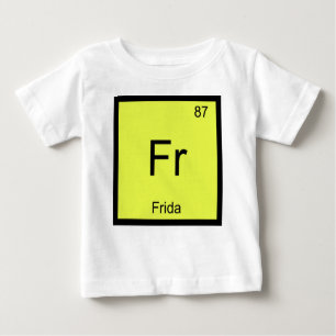 Camiseta Para Bebê Frida Name Chemistry Elemento Periódico