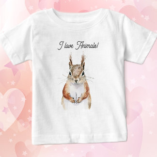 Camiseta Para Bebê Friendly Squirrel