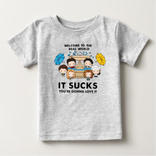 Camiseta Para Bebê FRIENDS™   Bem-vindo ao Mundo Real Chibi