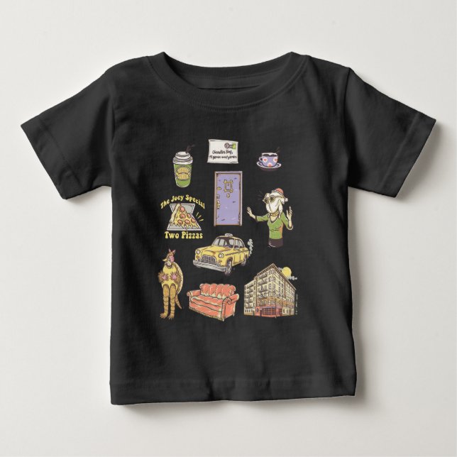 Camiseta Para Bebê FRIENDS™ | Ícones de Desenho Gráfico 2 (Frente)