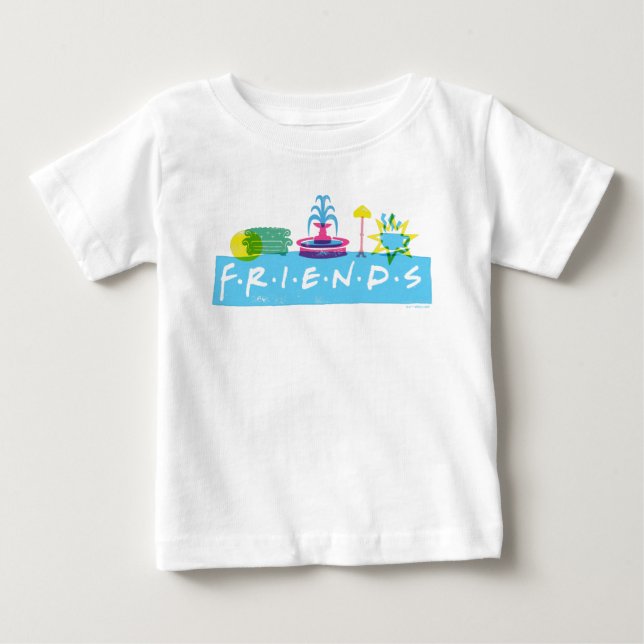 Camiseta Para Bebê FRIENDS™ | Logotipo com Ícones (Frente)