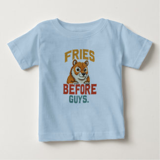 Camiseta Para Bebê "Fries Before Cara"