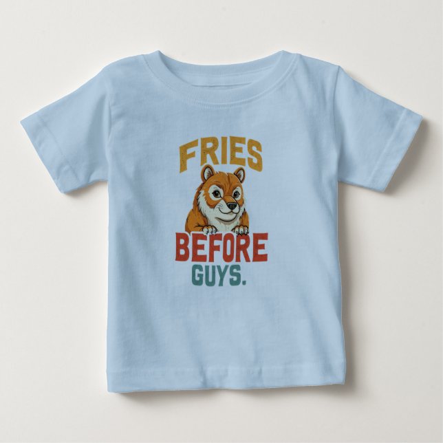 Camiseta Para Bebê "Fries Before Cara" (Frente)