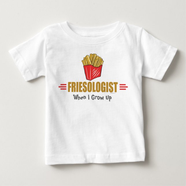 Camiseta Para Bebê Fries franceses engraçados (Frente)