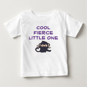 Camiseta Para Bebê Frio Feroz Um Macaco Ninja de Desenho Animado Engr