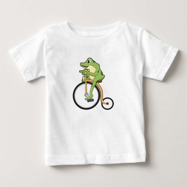 Camiseta Para Bebê Frog at Circus with Bicycle.PNG (Frente)
