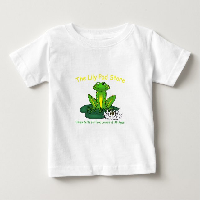 Camiseta Para Bebê Frog on a Lily Pad White Toddler T-Shirt (Frente)