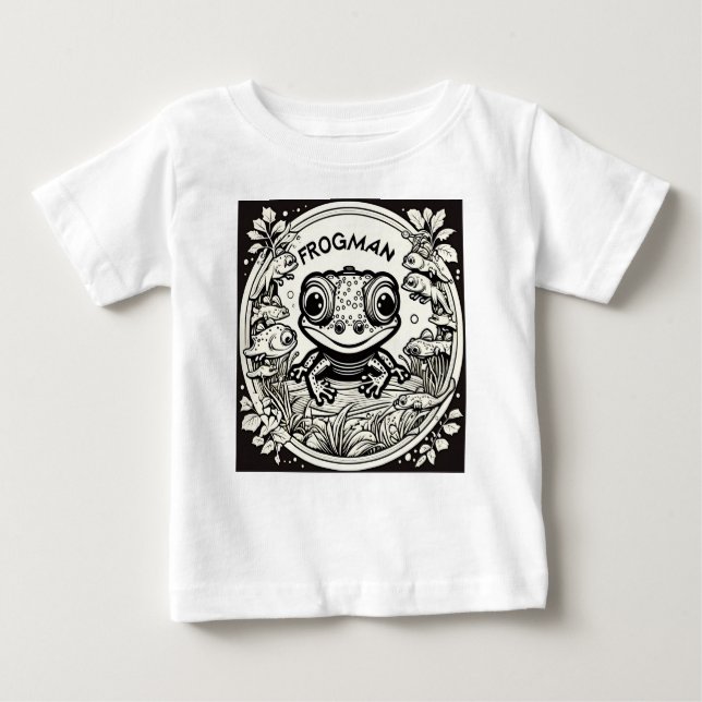 Camiseta Para Bebê Frogman Happy Baby T Shirt (Frente)