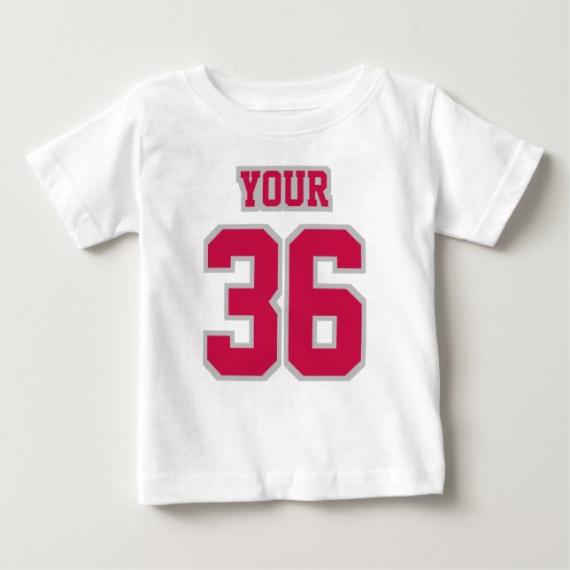 Camiseta Para Bebê Front WHITE CRIMSON SILVER Shirt Jersey (Frente)
