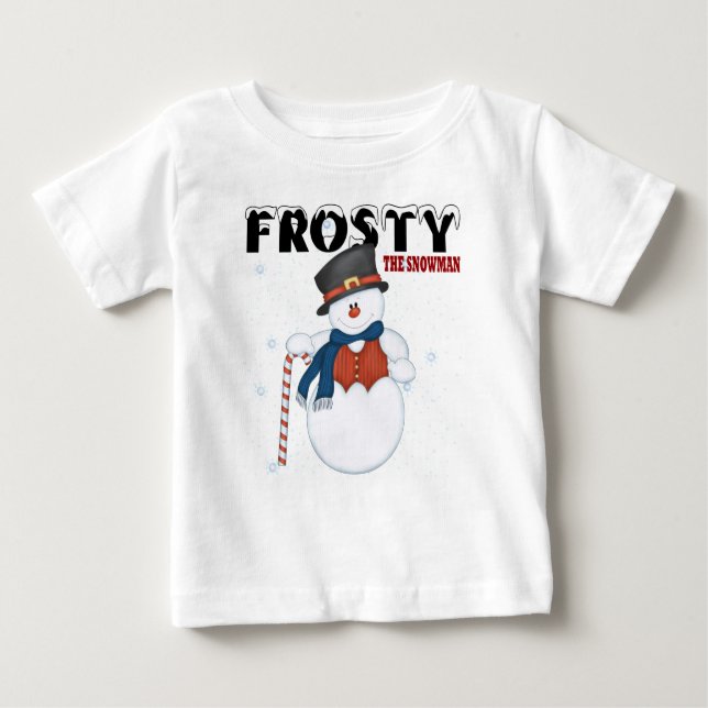 Camiseta Para Bebê Frosty, o boneco de neve (Frente)