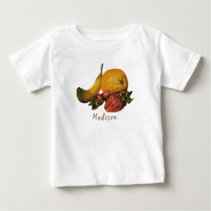 Camiseta Para Bebê Fruta Baby T-Shirt - Personalização Opcional