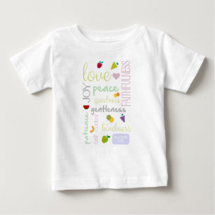 Camiseta Para Bebê fruta do espírito do bebê cristão