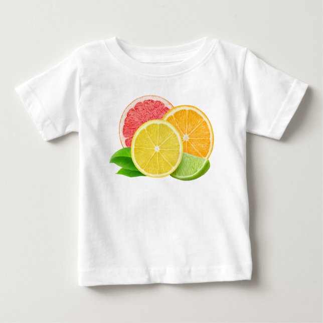 Camiseta Para Bebê Frutas de Citrus (Frente)