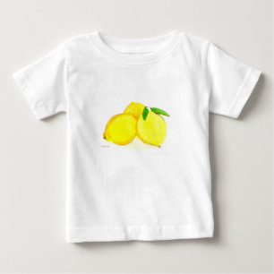 Camiseta Para Bebê frutas de limões amarelos
