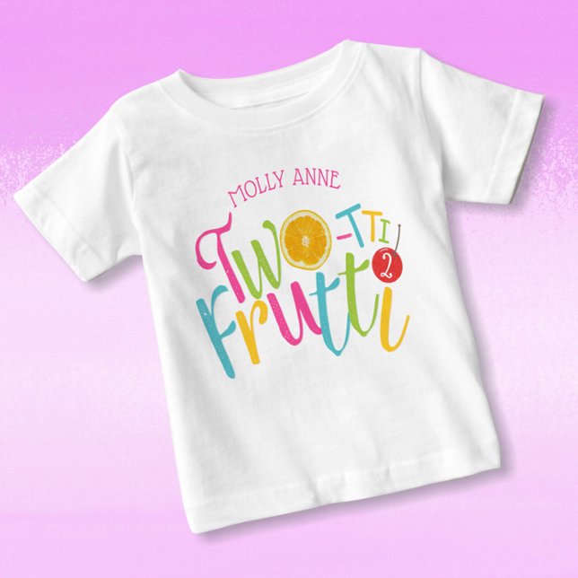 Camiseta Para Bebê Frutas de segundo aniversário de dois-tti frutti (Criador carregado)