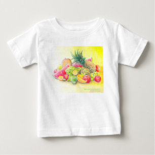 Camiseta Para Bebê Frutas felizes