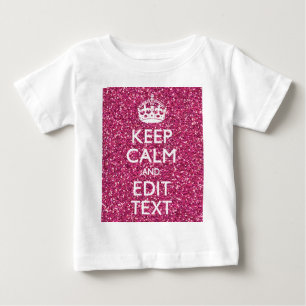 Camiseta Para Bebê Fuchsia Rosa Fique Calmo Tenha Seu Texto