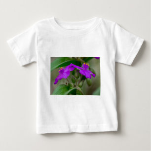 Camiseta Para Bebê Fuchsia Spiderwort Gêmeos de flor selvagem present