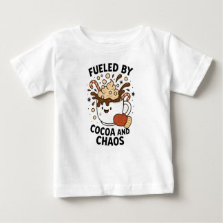 Camiseta Para Bebê Fueled by Cocoa and Chaos – Cute Christmas