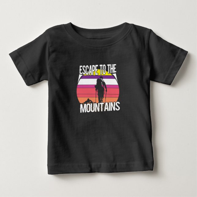 Camiseta Para Bebê Fuga às montanhas (Frente)