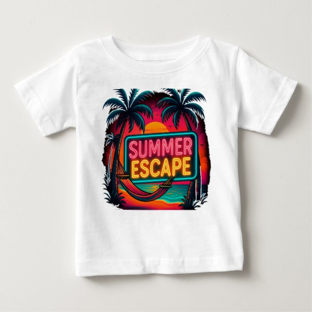 Camiseta Para Bebê Fuga de Verão sem fim - Aventura Ultrassada (Frente)