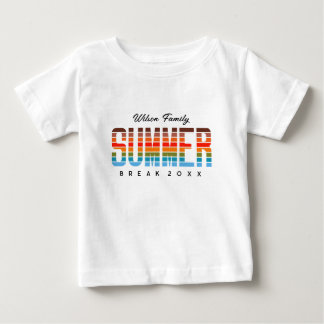Camiseta Para Bebê Fun Baby Summer Sunset Beach Family Vacation 