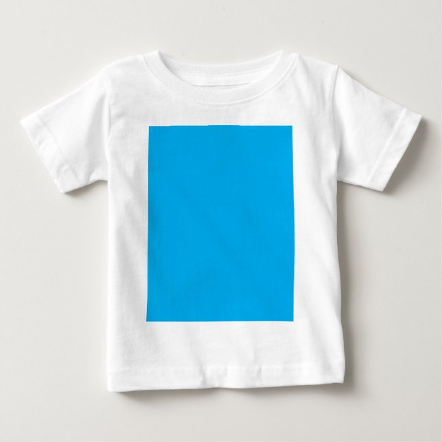 Camiseta Para Bebê Fundo Azul Ciano Sólido | Estilo Minimalista de Ve (Frente)