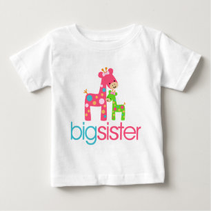 Camiseta Para Bebê Funky Giraffe Big Sister Tshirt