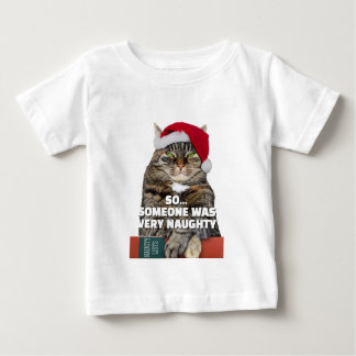 Camiseta Para Bebê Funny angry cat Christmas T-Shirt