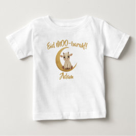 Camiseta Para Bebê Funny cute Baby Cow Eid Adha funny Baby Name