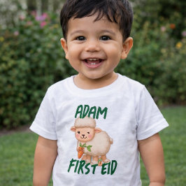 Camiseta Para Bebê Funny cute Baby First Eid Adha funny Baby Name