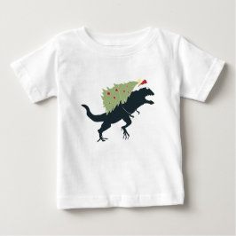 Camiseta Para Bebê Funny Festive Dino Christmas