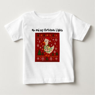 Camiseta Para Bebê Funny Goose Christmas Lights Kids T-Shirt – Editab