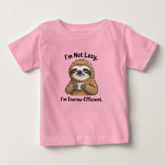 Camiseta Para Bebê Funny Sloth Kids T-Shirt – I’m Not Lazy I’m Energy