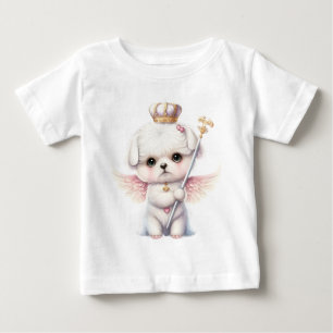 Camiseta Para Bebê Furry Joy: Angel Wing Maltês Cachorro Puppy Gift