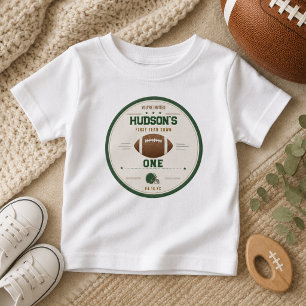 Camiseta Para Bebê Futebol Americano Primeiro Ano Derrubado 1º Aniver