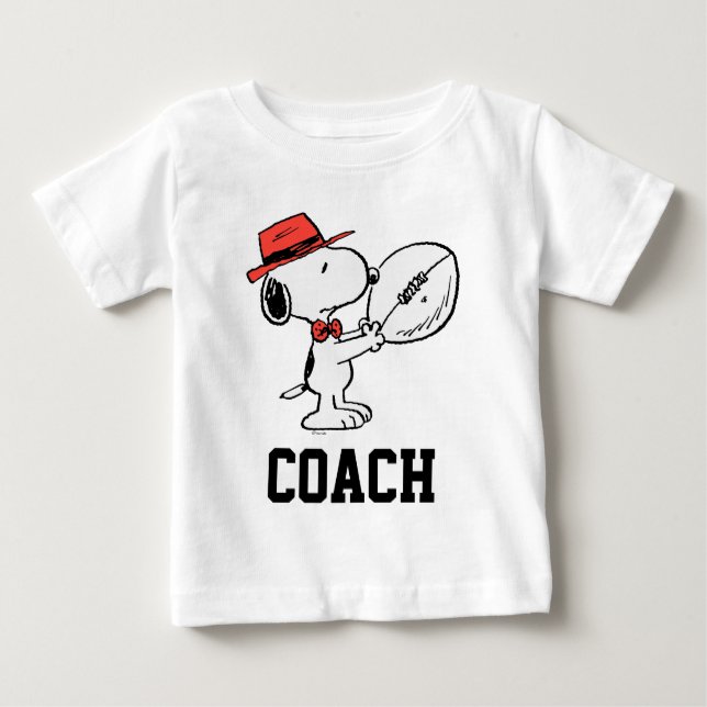 Camiseta Para Bebê Futebol da Varsity Snoopy (Frente)