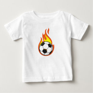 Camiseta Para Bebê Futebol em Chamas