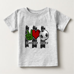Camiseta Para Bebê Futebol Peace and Love
