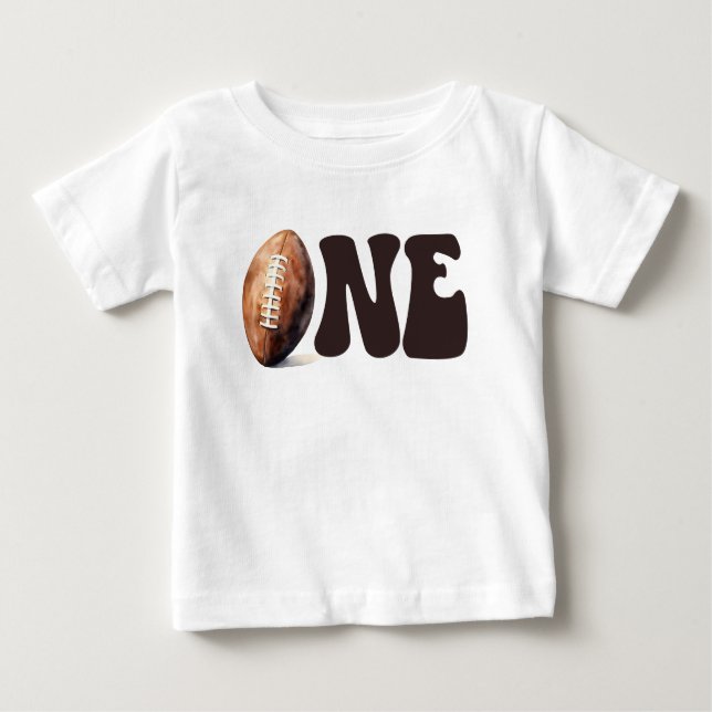 Camiseta Para Bebê Futebol Personalizado No Primeiro Ano De Aniversár (Frente)
