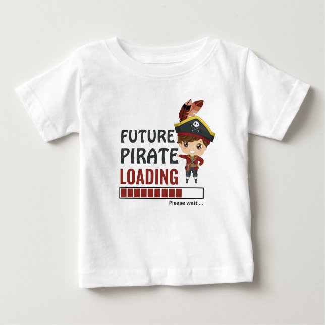 Camiseta Para Bebê Futura Carga Pirata | Engraçado Garoto de presente (Frente)