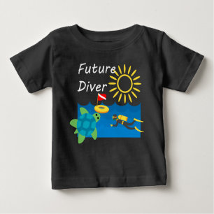 Camiseta Para Bebê Future Diver Design - Baby Fine Jersey T Shirt