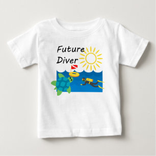Camiseta Para Bebê Future Diver Design - Baby Fine Jersey T Shirt