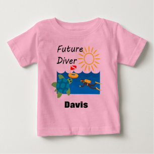 Camiseta Para Bebê Future Diver Design - Baby Fine Jersey T Shirt