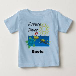 Camiseta Para Bebê Future Diver Design - Baby Fine Jersey T Shirt